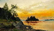 Mauritz Lindstrom Evening Colors on the Lake oil